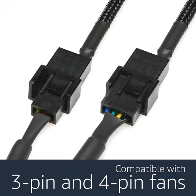 USB trançado para 3 pin 4 pin Molex Feminino PWM 5V Adaptador de alimentação do ventilador Conector de cabo para resfriador de computador 1