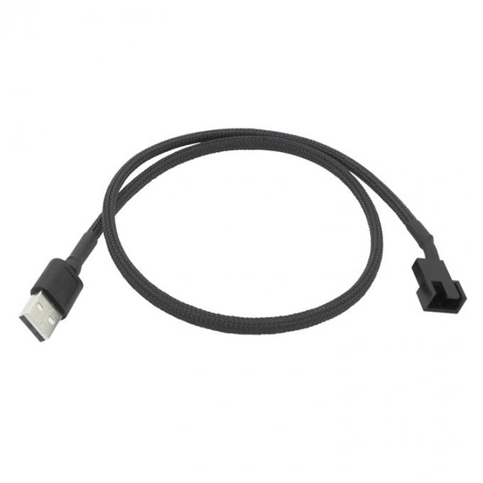 USB trançado para 3 pin 4 pin Molex Feminino PWM 5V Adaptador de alimentação do ventilador Conector de cabo para resfriador de computador 4