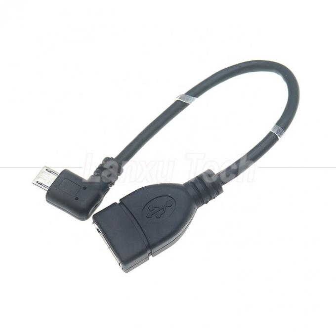 Portable Short 90 Degree Right Angle Micro V8 para USB Female Socket OTG Adapter Cable para Telefone e Laptop 1