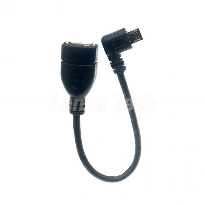 Portable Short 90 Degree Right Angle Micro V8 para USB Female Socket OTG Adapter Cable para Telefone e Laptop 0