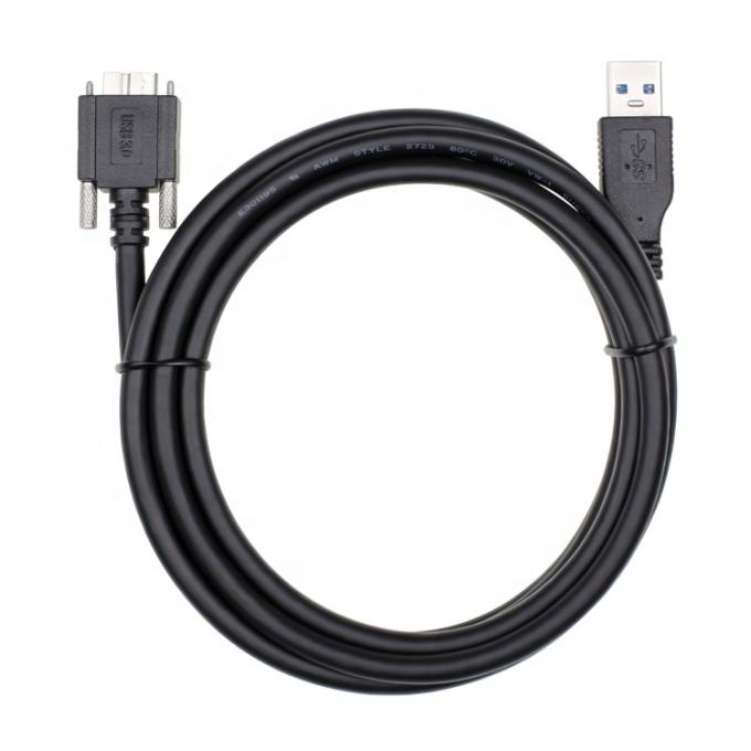 Super velocidade de dados 5Gbps painel de bloqueio de parafuso Monte Micro B 3.0 para USB 3.0 A cabo de extensão 1