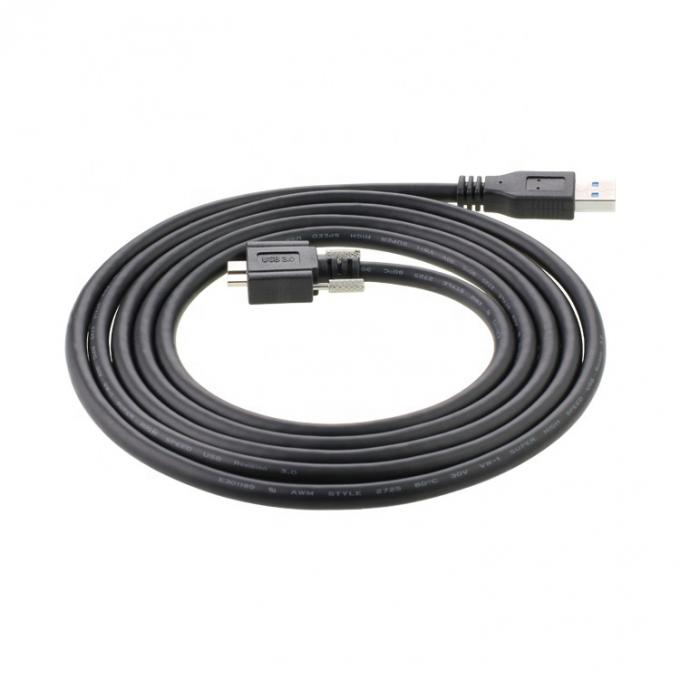 Super velocidade de dados 5Gbps painel de bloqueio de parafuso Monte Micro B 3.0 para USB 3.0 A cabo de extensão 5
