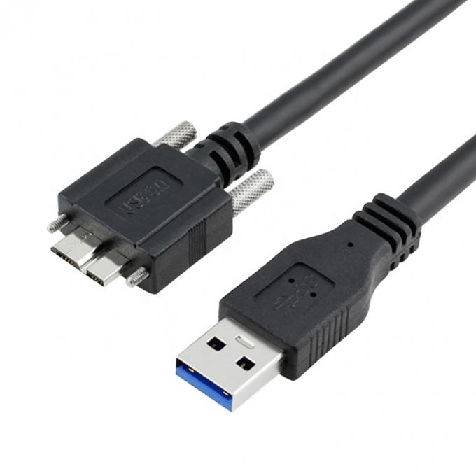 Super velocidade de dados 5Gbps painel de bloqueio de parafuso Monte Micro B 3.0 para USB 3.0 A cabo de extensão 3