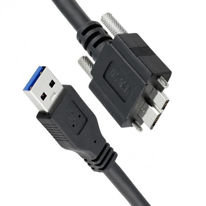 Super velocidade de dados 5Gbps painel de bloqueio de parafuso Monte Micro B 3.0 para USB 3.0 A cabo de extensão 4