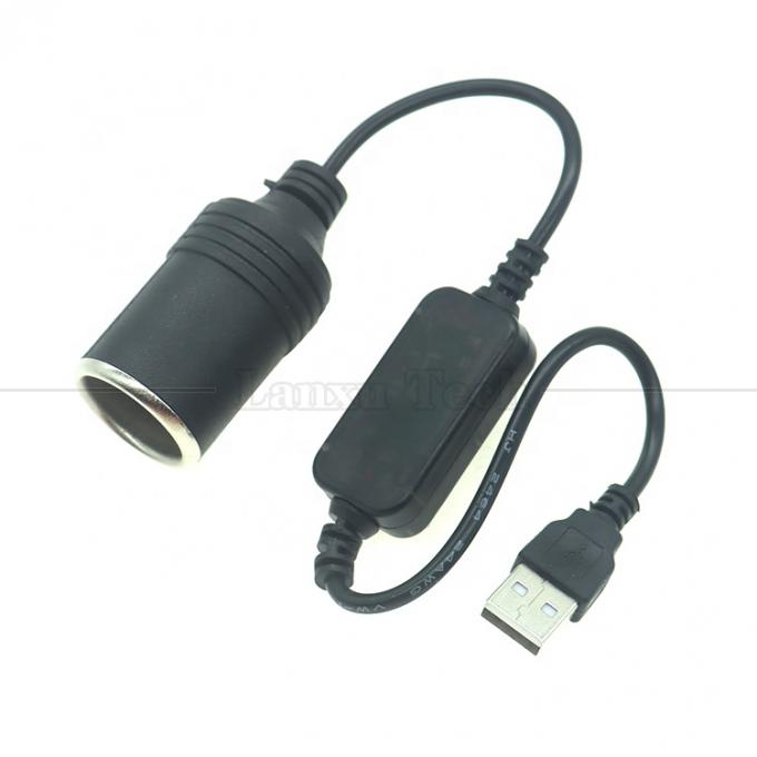 Alta Qualidade 12W 5V USB para 12V Converter Cigarette Plug Lighter Adaptador de cabo de tomada com módulo de tensão LED 1