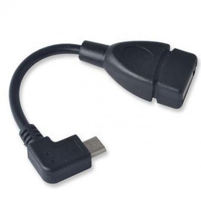 Ângulo de 90 graus Micro B para USB Tipo A Cabos de adaptador OTG femininos 0