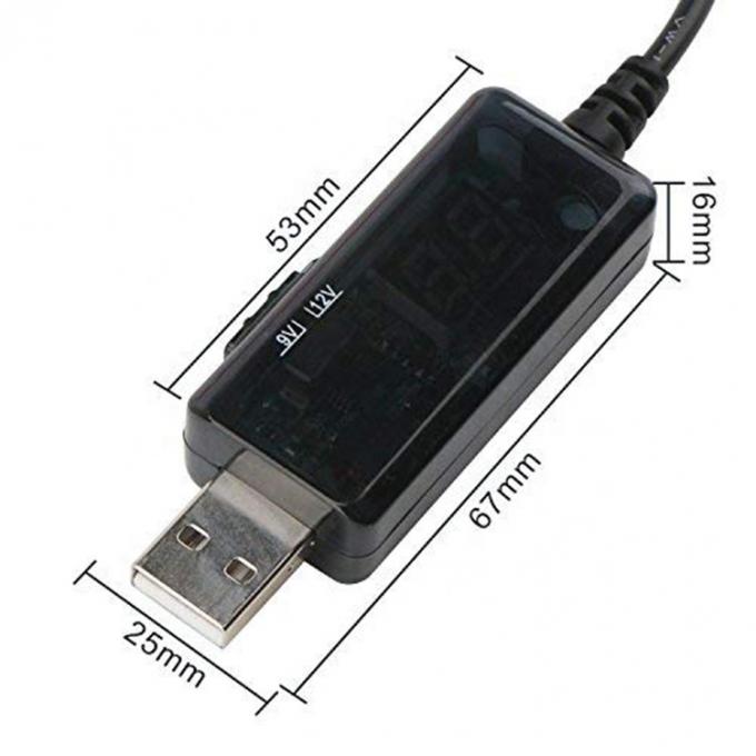 LED Display Multi Compatible Voltage Set Up Booster 5V a 9V 12V USB para cabo de carregador DC 4