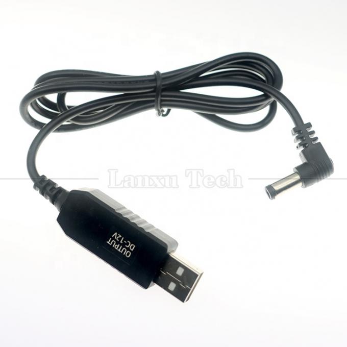 12V Booster USB 5V a 12V Ângulo de 90 graus 5.5x2.1 mm Cabo Jack para Roteador Wifi 2