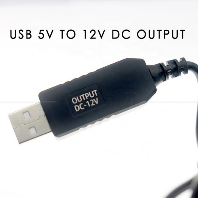 12V Booster USB 5V a 12V Ângulo de 90 graus 5.5x2.1 mm Cabo Jack para Roteador Wifi 4