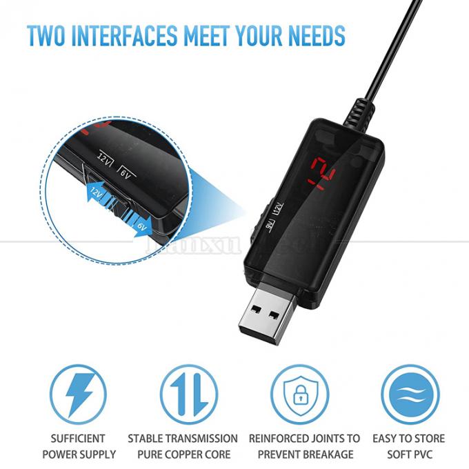 1m Drok 5V USB para aumentar 9V 12V Step Up Multi Output DC Converter Cable para Modem Router 4