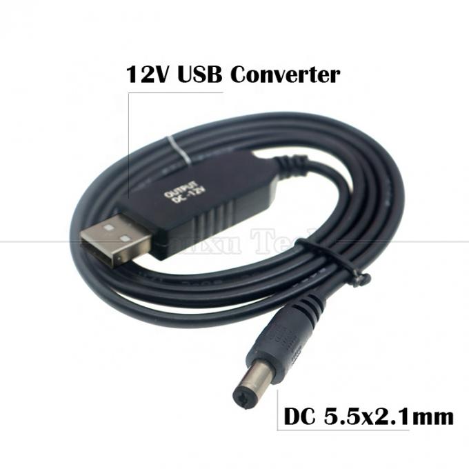 Multi Função 5V USB para 12V 9V DC 5.5x2.1mm Boost Configuração Conversor de Potência Cabo USB para Wifi Router Lâmpada de alto-falante 5