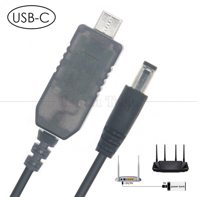 USB Tipo C para DC 5.5x2.1mm 8.4v 7.4v 6v 4.5v 3.6v 3v 2.4v 9v 12v cabo de saída para Wifi Router LED Light Strip Circuit 5