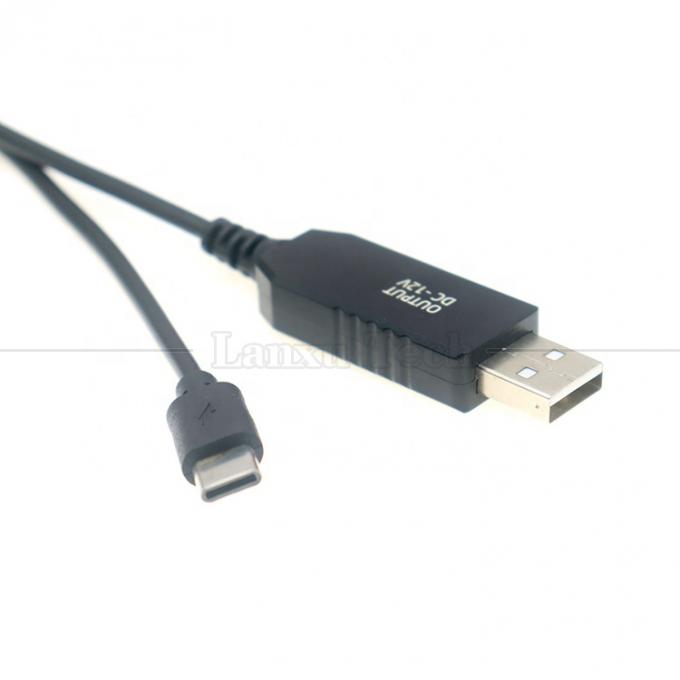 USB 5V para USB Tipo C 12V Output Booster Converter Power Charger Cable para Led Light Mats 3