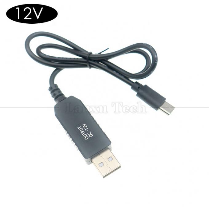 USB 5V para USB Tipo C 12V Output Booster Converter Power Charger Cable para Led Light Mats 1