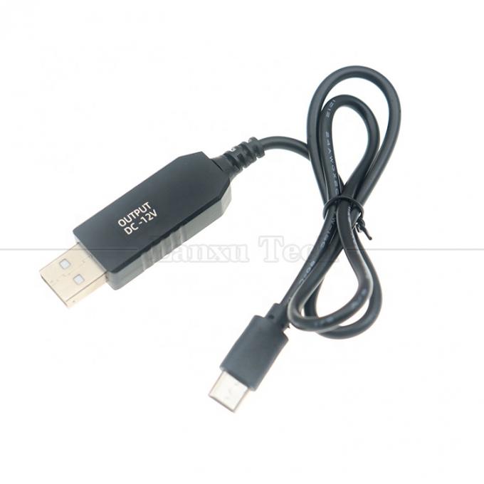 USB 5V para USB Tipo C 12V Output Booster Converter Power Charger Cable para Led Light Mats 5