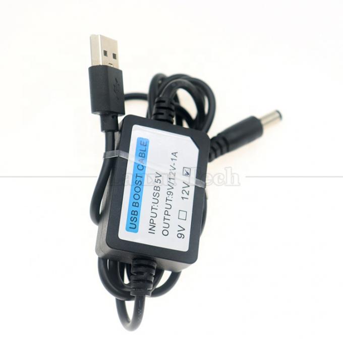 Alta qualidade 5V a 9V 12V 1A USB a DC 5.5x2.1mm Wifi Router Booster Converter Cable 4