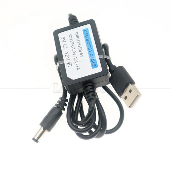Alta qualidade 5V a 9V 12V 1A USB a DC 5.5x2.1mm Wifi Router Booster Converter Cable 5