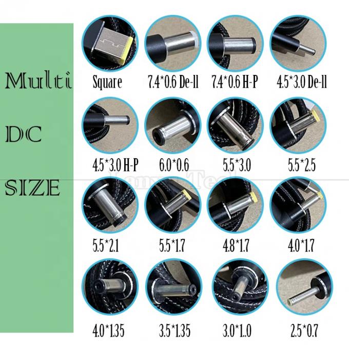 20V 5A 100W Dual E Mark Chip PD Carregamento USB Tipo C para DC Adaptador de cabo de laptop para HP Asus Lenovo Dell 1