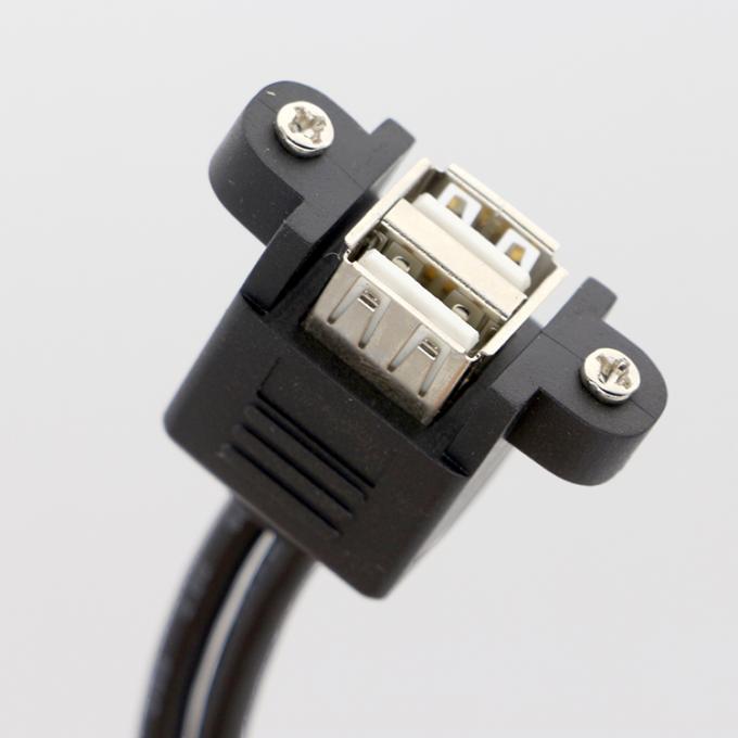 Bloqueio por parafuso 0.5M 1M Mulher para Mulher Dual USB 2.0 Panel Mount Extension Cable 5