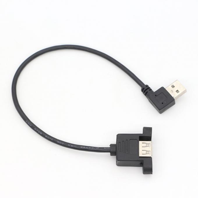 Fecho de parafuso de 90 graus ângulo direito Tipo A de macho para fêmea Painel de montagem cabo de extensão USB 5