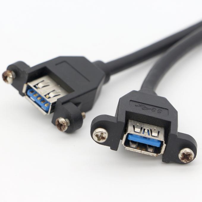 OEM parafusos de bloqueio Stud duplo USB 3.0 Tipo A Fêmea painel de montagem cabo com conector Molex 2