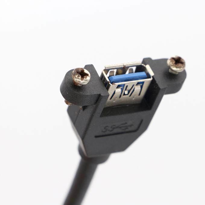 OEM parafusos de bloqueio Stud duplo USB 3.0 Tipo A Fêmea painel de montagem cabo com conector Molex 3