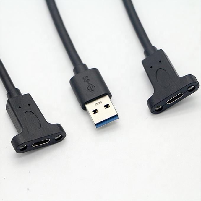 Cable de extensão de montagem de painel de tipo C 3.1 de tipo USB 3.0 A masculino para USB 3.1 feminino 5