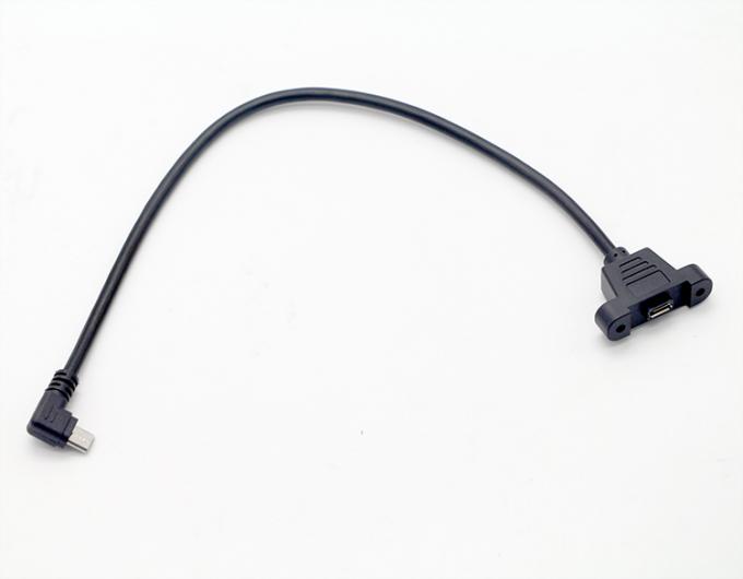 CUSTOM 0.3M 1M 90 graus para cima para baixo ângulo esquerdo direito parafuso micro painel montar cabo de extensão USB 1