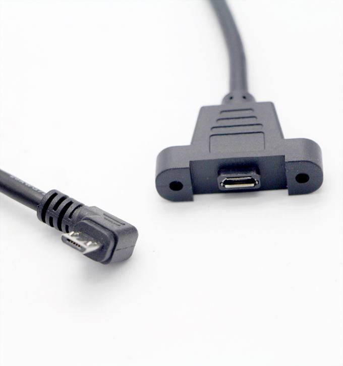 CUSTOM 0.3M 1M 90 graus para cima para baixo ângulo esquerdo direito parafuso micro painel montar cabo de extensão USB 4