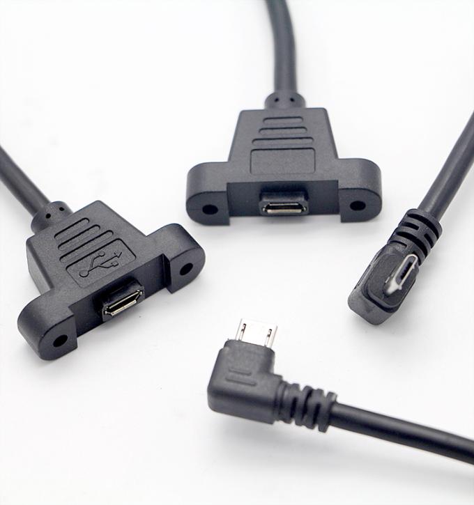 CUSTOM 0.3M 1M 90 graus para cima para baixo ângulo esquerdo direito parafuso micro painel montar cabo de extensão USB 3