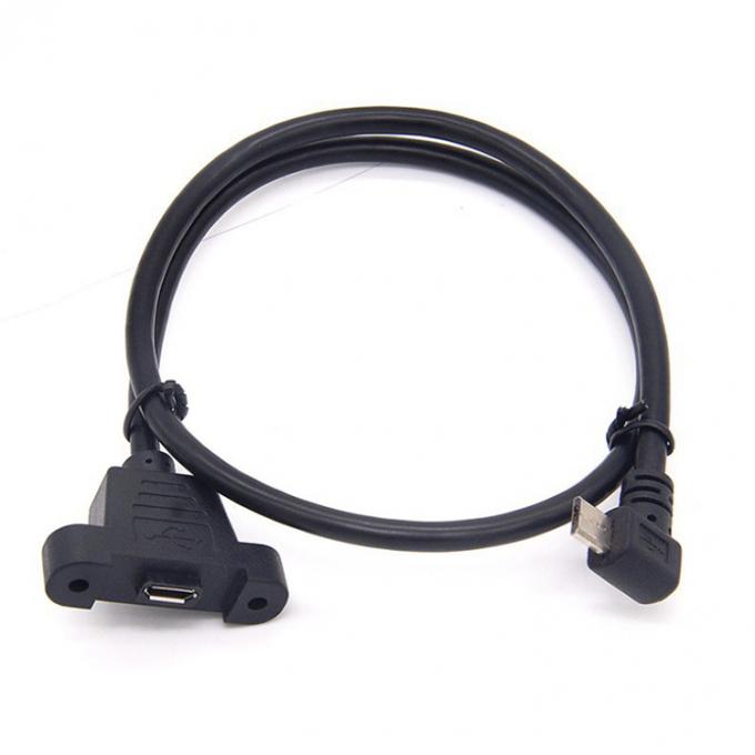 CUSTOM 0.3M 1M 90 graus para cima para baixo ângulo esquerdo direito parafuso micro painel montar cabo de extensão USB 6