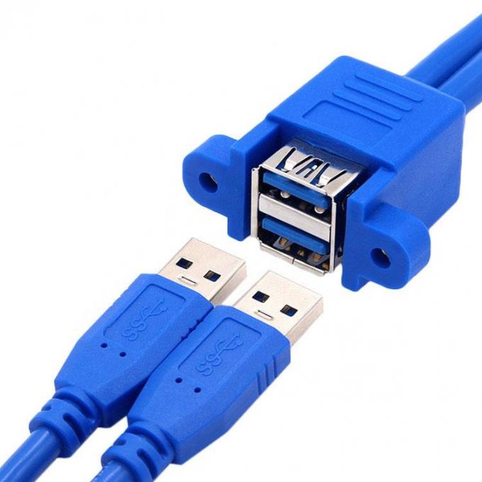 Dual Tipo A de macho para montador de painel feminino USB 3.0 cabo de extensão 1