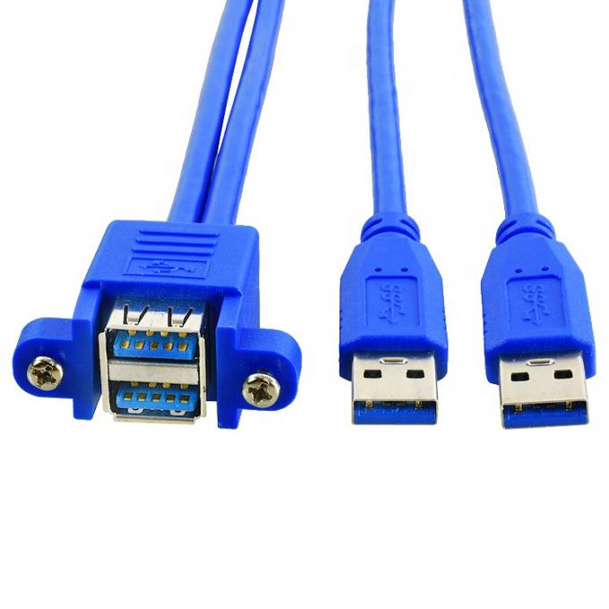 Dual Tipo A de macho para montador de painel feminino USB 3.0 cabo de extensão 3