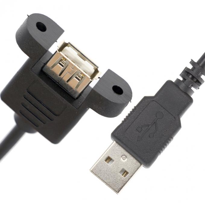 Personalização1M 2M Stud Macho para montar painel feminino USB 2.0 Tipo A cabo de extensão com bloqueio de parafuso Stud 1