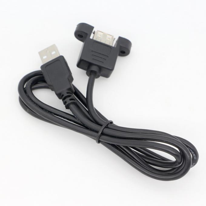 Personalização1M 2M Stud Macho para montar painel feminino USB 2.0 Tipo A cabo de extensão com bloqueio de parafuso Stud 4