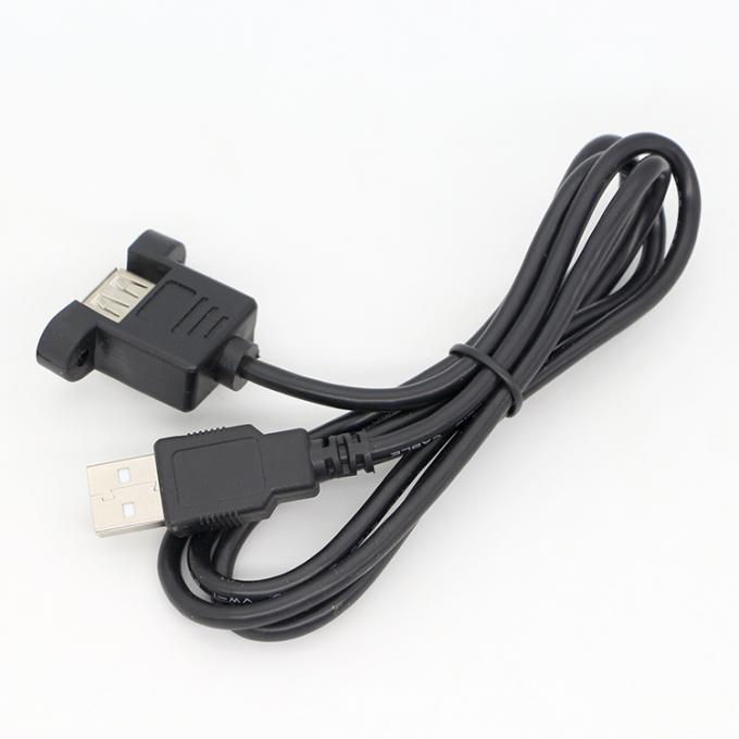 Personalização1M 2M Stud Macho para montar painel feminino USB 2.0 Tipo A cabo de extensão com bloqueio de parafuso Stud 5