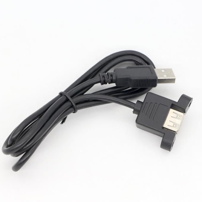 Personalização1M 2M Stud Macho para montar painel feminino USB 2.0 Tipo A cabo de extensão com bloqueio de parafuso Stud 6