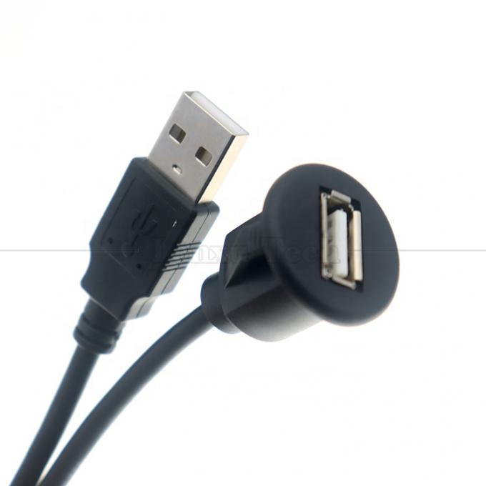 Car Audio Stereo Dashboard Machado para Fêmea Flush Panel Mount USB 2.0 Tipo A cabo de extensão 3
