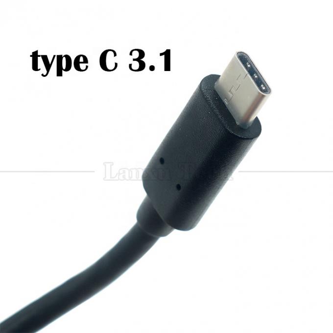 10Gbps 0,3m 1m macho para fêmea Tipo C 3.1 Painel montado parafuso buraco de bloqueio cabo de extensão USB 7