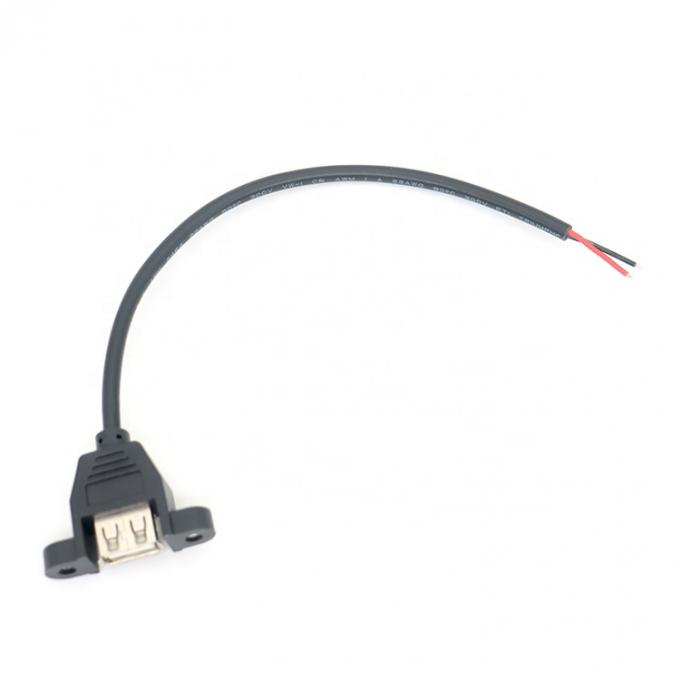 Montar painel personalizado USB Tipo A Fêmea para abrir cabos de extremidade nua 4