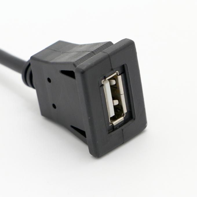 Snap Panel Mount USB Fêmea Socket para Dupont Conector cabo de fio 3