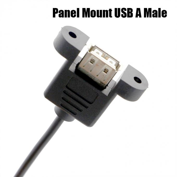 Cabos de montagem de parafuso de bloqueio de parafuso personalizado de painel feminino USB 2.0 tipo A a JST XH PH SH 3