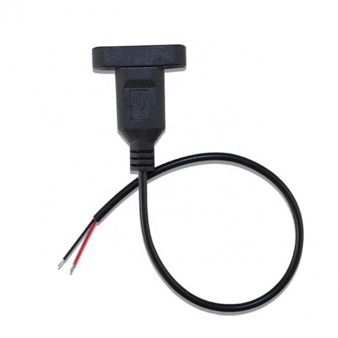 Muntador de painel personalizado USB Fêmea para fio nu Cable de ponta aberta em lata 1