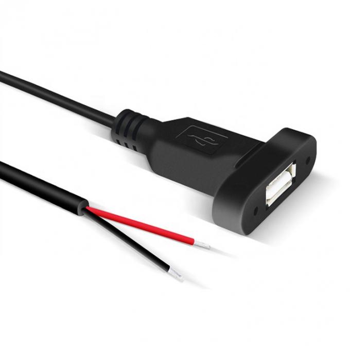Muntador de painel personalizado USB Fêmea para fio nu Cable de ponta aberta em lata 4