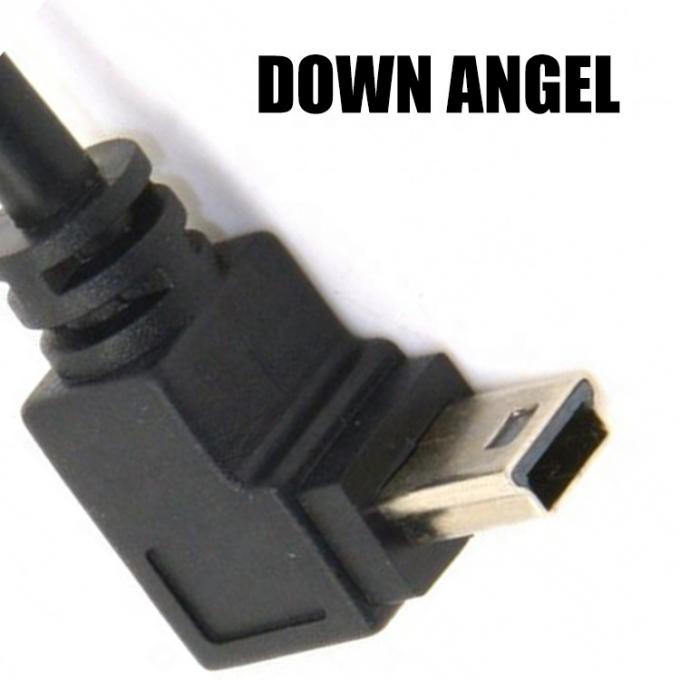 90 graus para cima para baixo ângulo esquerdo direito Mini USB para despojado fio nu cabo de cauda de porco 2
