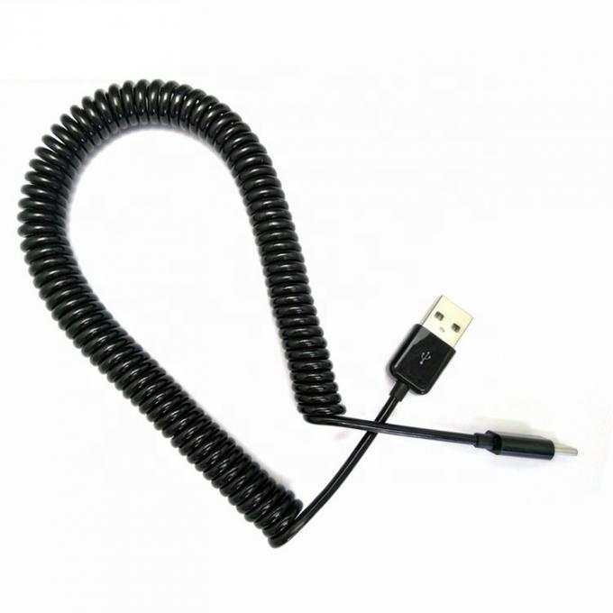 OEM 1M 2M Carregamento de dados espiral USB em espiral para MINI USB Cable 5