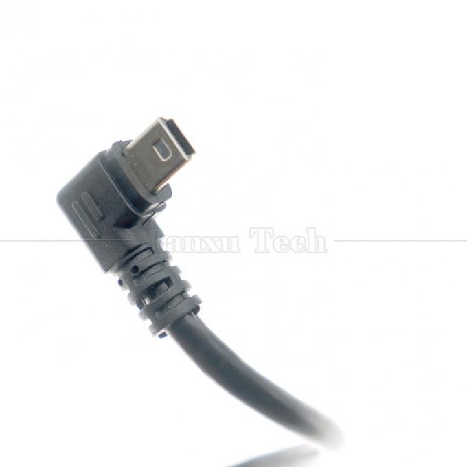 Personalizado 1m 2m 3m 90 graus para cima para baixo ângulo direito esquerdo carregamento de dados USB A macho para mini cabo de extensão USB de 5 pin para câmera 3