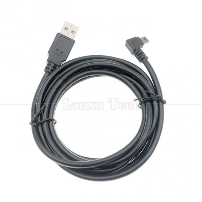 Personalizado 1m 2m 3m 90 graus para cima para baixo ângulo direito esquerdo carregamento de dados USB A macho para mini cabo de extensão USB de 5 pin para câmera 5