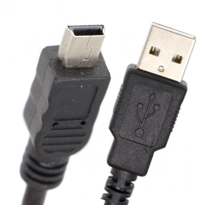 1.5m USB A para Mini B 5PIN USB 2.0 Cable OTG de carregamento de dados com Ferrite 4