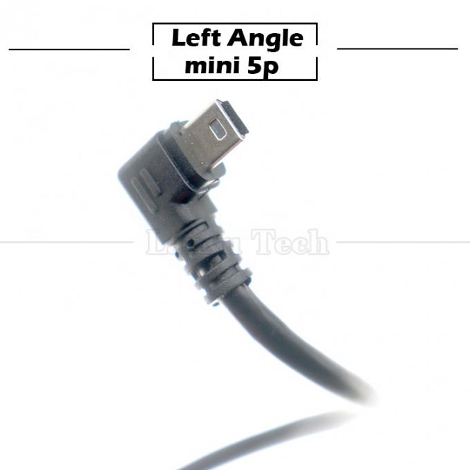 Personalização 90 graus ângulo esquerdo USB A macho para MINI 5P cabo USB para câmera do controlador PS3 4